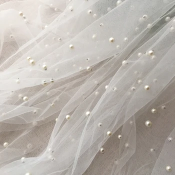 1 metre 150cm İnci Nakış Dantel Kumaş Örgü Etek Boncuk Dantel Trimler Gelin Peçe düğün elbisesi Perde Dikiş Aksesuarları