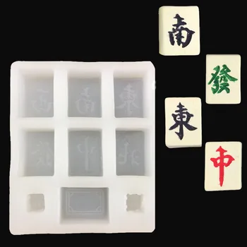 Mahjong silikon kalıp el yapımı sabun mus kalıp pişirme kek dekorasyon aracı