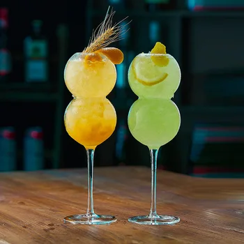 Mesomia Ins Hava Kabarcığı Yuvarlak Top Uzun Cam Kokteyl Şampanya içecek bardağı