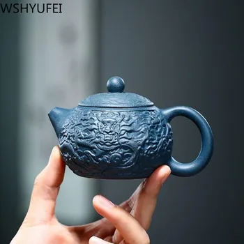 Çinli Dong Ling çaydanlık mor el Yapımı kil çaydanlıklar Ejderha deseni xishi pot güzellik su ısıtıcısı hediyeler Otantik 160ml özelleştirilmiş 