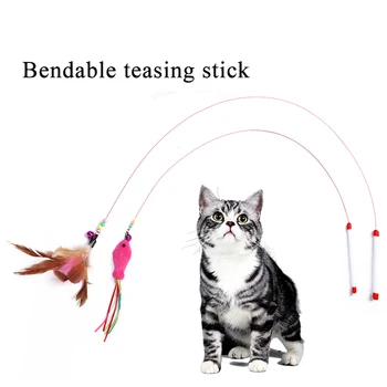 Kedi Bükülebilir alay sopa İnteraktif Oyuncaklar Komik Kedi Sopa Oyuncaklar 2 Çeşit Çeken Yavru Büyük Kediler Uzun Sopa oyuncaklar
