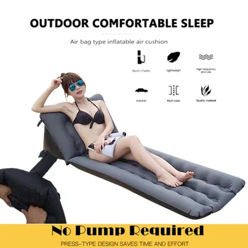 Şezlong PVC Kendinden şişen şişme yatak Kamp Açık Hava Yatağı Uyku Pedi Yatak Plaj Hava kanepe Sandalye piknik örtüsü