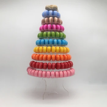 10 Katlı Macaron Kulesi acıbadem kurabiyesi Ekran Standı Bebek Duş Doğum Günü Partisi Kek Dekorasyon Malzemeleri Düğün Dekorasyon Şeffaf