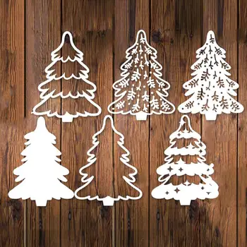 Noel Ağaçları Metal Kesme Ölür Stencil Scrapbooking Dıy Albümü Damga Kağıt Kartı Kabartma Dekor Zanaat Bıçak Kalıp