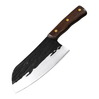 Dövme Paslanmaz Çelik şef bıçağı El Yapımı Santoku Cleaver Keskin Profesyonel kasap bıçağı Yardımcı Kemiksi Saplı Sebze Bıçakları