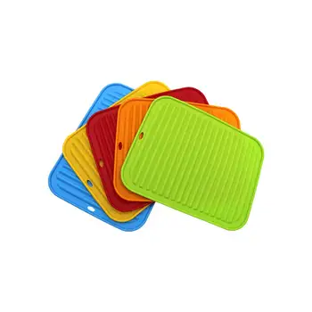 Silikon ısı yalıtım masa Mat çizgili Anti-haşlanma masa Coaster Pad sofra Placemat mutfak renk rastgele