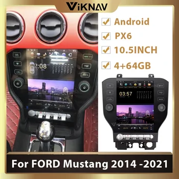 FORD Mustang İçin Android Radyo Multimedya 2014 -2021 Tesla tarzı Araba DVD Oynatıcı GPS Navigasyon radyo Çalar CARPLAY Otomatik Stereo