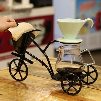 Filtre kahve filtreli fincan Çok Fonksiyonlu Bisiklet şekli Kalıcı Kahve Makinesi Üzerine Dökün Ayrı Stand ile