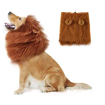 Sevimli Pet Köpek Cosplay Giysi Kostüm Aslan Yele Parti Dekorasyon Kulak Evcil Hayvan Aksesuarları Kış Sıcak Pet Büyük Köpekler için