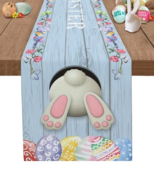 Paskalya Masa Koşucu Tavşan Tavşan paskalya yumurtaları Dekor Masa Örtüsü Masa Paspaslar Düğün Parti Süslemeleri Ev Mutfak Yemek Odası için