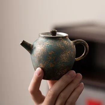 Çin Dökmeyen Sırlı Kung Fu çay bardağı seramik demlik Yeşil Geleneksel Çin demlik 200 ml