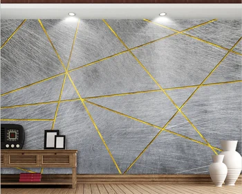 wellyu Özelleştirilmiş 3d duvar kağıdı İskandinav minimalist retro soyut geometrik altın arka plan duvar oturma odası yatak odası готообои