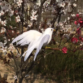 beyaz simülasyon kanatları kuş modeli polietilen ve kürkler güzel kuş modeli hediye yaklaşık 13 cm 1201