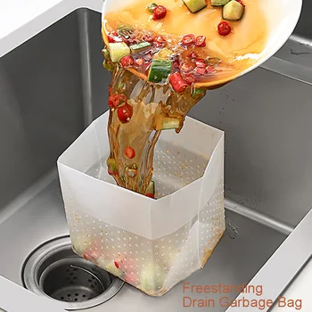 Kendi kendine ayakta Drenaj Torbası Tek Kullanımlık Mutfak Lavabo Filtreleri Kanalizasyon Drenaj Anti-engelleme çöp torbası Örgü Süzgeç Lavabo Çöp Net