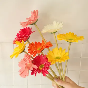 38.5 cm PU Yapay Gerbera yapay çiçekler Düğün INS Tarzı Ev Dekorasyon Sahte Çiçekler Düğün Süslemeleri