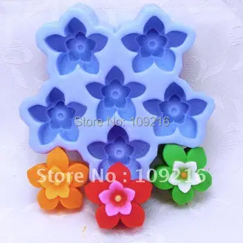 toptan satış!!!1 adet Altı Çiçek (H0147) Silikon El Yapımı Sabun Kalıp El Sanatları DIY Kalıp