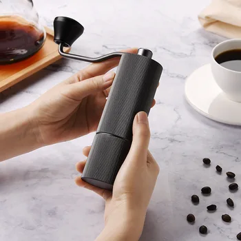 Yüksek Kaliteli Alüminyum Manuel Kahve Değirmeni El Ayarlanabilir Çelik Çekirdek Çapak Mutfak Taşınabilir El Espresso Kahve Freze Aracı