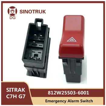 Acil Alarm Anahtarı 812W25503-6001 İçin Sınotruk SITRAK C7H G7 Dört flaş Çift flaş Kırmızı Anahtarı Düğmesi Orijinal Parçalar