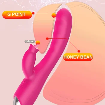 Teleskopik yapay Penis tavşan vibratörler çift Motorlu ısıtma mastürbasyon G spot Clit Stimülasyon klitoris emme seks oyuncakları kadınlar için