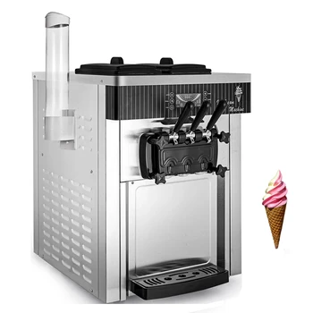 Dondurma Makinesi Ticari 2200W Yumuşak Hizmet Dondurma Makinesi 20-28L / H lcd ekran Tatlı Koni Dondurma Ekipmanları