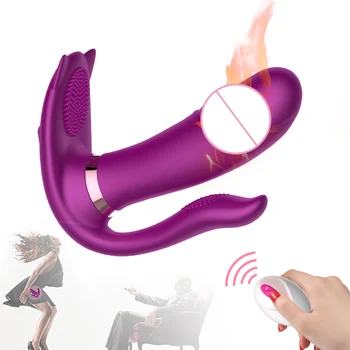 Akıllı ısıtmalı yapay penis titreşimli külot 9 hız kablosuz G spot vibratör Faloimitator seks oyuncakları vajina topları kadın seks oyuncakları
