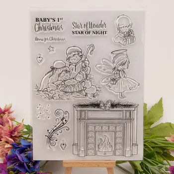 Bebeğin Noel Şeffaf Şeffaf Silikon Damga / Mühür için DIY scrapbooking / fotoğraf albümü Dekoratif açık damga yaprak