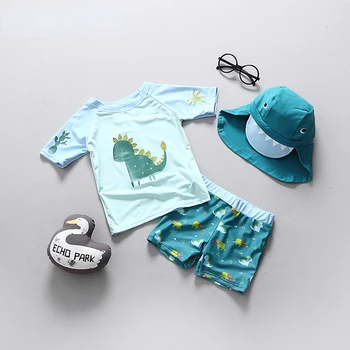 Çocuk Mayo Çocuk mayo Boys için UPF50 Dinozor UV Mayo Erkek Bebek Mayo Çocuk Mayolar Rashguard Giysileri