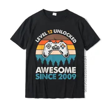 Seviye 12 Unlocked Harika 2009 Yılından Bu Yana 12th Doğum Günü Oyun T-Shirt CamisaPrint Tops & Tees Sıcak Satış Pamuk Erkekler Üst T-Shirt
