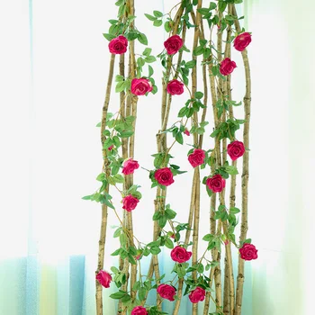 180cm yapay çiçekler Gül Ivy Vine Düğün Kemer Dekor İpek Çiçekler rattan Garland Dize Ev duvar Asılı Bahçe Dekorasyon