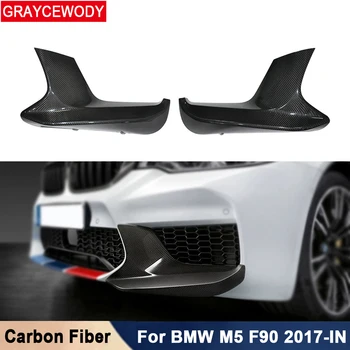 1 Çift Karbon Fiber Araba Ön ÖN TAMPON Sarma Açısı Splitter Çene Kürek Korumak İçin BMW M5 F90 2017+