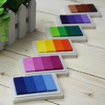 1Pcs 4 Renk Degrade Damga Pad DIY el hesap dekorasyon günlük malzeme Kauçuk Damga Damga Pad scrapbooking Aksesuarları