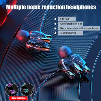 Şeffaf Kulak Kablolu Kulaklık Müzik Oyun Kulaklık Gürültü Azaltma Mic ile Tel kontrollü Kulaklık Telefon Bilgisayar için