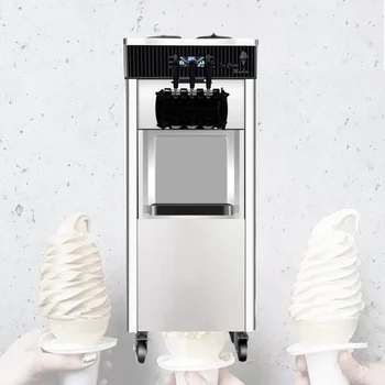 Yaz iyi ortağı yumuşak dondurma makinesi Yoğurt Makinesi Dikey Mobil 2 + 1 Tatlar dondurma makinesi