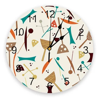 Ev Mutfak Serisi Karikatür Geometri Yeni duvar saati Moda Oturma Odası quartz saat modern ev dekorasyonu Yuvarlak Saatler