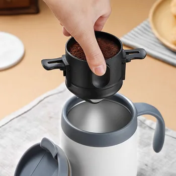 Taşınabilir Kahve Filtresi Katlanabilir Damla Kahve Çay Tutucu Huni Sepetleri Kullanımlık Kağıtsız Standı Kahve Damlatıcı Süzgeç Üzerine Dökün