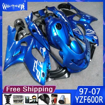 Motosiklet ABS plastik fairings YZF600R 1997 - 2007 Motosiklet YZF600R 97-07 mavi siyah fairing Üreticisi Özelleştirmek kapak