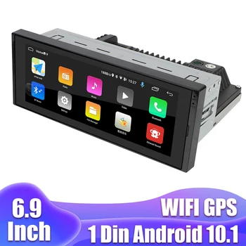 Evrensel GPS Bluetooth WiFi 6.9 İnç Araba Radyo Android 10.1 IPS Ekran FM Alıcısı MP5 Çalar Multimedya Eller serbest 1 Din