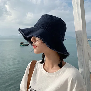 2020 Yeni pamuk Moda Kore Rahat Bayanlar Düz püskül kova kapağı Balıkçı kapaklar Plaj Turizm Şapkalar Kadınlar Nefes güneş şapkası