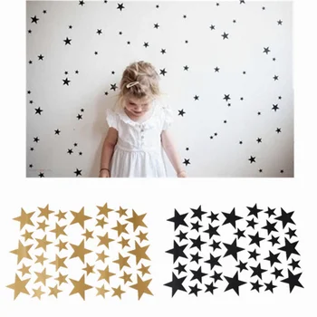 39 Yıldız Altın Gümüş Siyah Beyaz Yıldız Desen PVC DIY Duvar Çıkartmaları Sanat Çocuk Odası Dekorasyon İçin Duvar Çıkartmaları Ev dekor