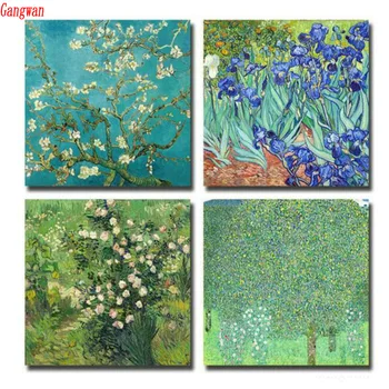 Elmas Nakış Satılık 5 D DIY Elmas Rhinestone 4 Dolu Kare yuvarlak Lavanta Mozaik Çiçek Resim Resim adet ev dekor