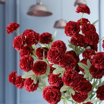 Karanfil yapay çiçek Şube DIY Ev Çiçek Düzenleme Süs Düğün Parti Dekor Sahte Çiçekler