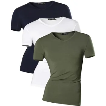 Sportides 3 parça / paket Erkekler Yaz Rahat Temel Üst T-Shirt Slim Fit Kısa Kollu Tasarımcı ABD Boyutu AMA003 PackF