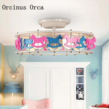 Karikatür Yaratıcı Renkli Hayvan tavan lambası Erkek ve Kız Yatak Odası çocuk Odası Aydınlatma Modern Basit LED tavan lambası