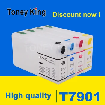 Toney Kral Dolum Mürekkep Kartuşu T7901 T7902 T7903 T7904 Epson WorkForce Pro İçin WF-4630D WF-4640DT WF-5110DW 5190DW Yazıcı