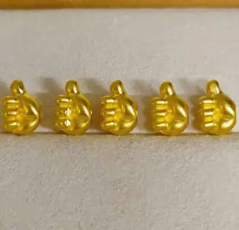 Yeni Varış Saf 24 K Sarı Altın Bilezik Kadın 3D Altın Başparmak Bilezik