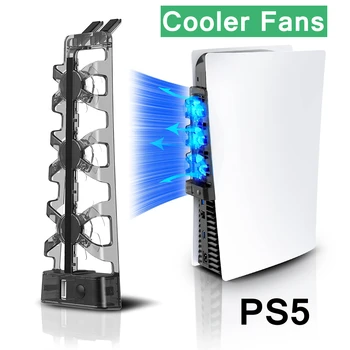 Için PS5 Konsolu Soğutma Fanı ile led ışık Soğutucu Standı 3 Hayranları Sistemi İstasyonu Sony Playstation 5 Oyun Denetleyicisi Aksesuarları