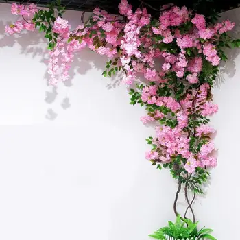 Yapay kiraz ağacı asma sahte kiraz çiçeği çiçek dalları olay düğün ağacı dekorasyon yapay dekoratif çiçekler